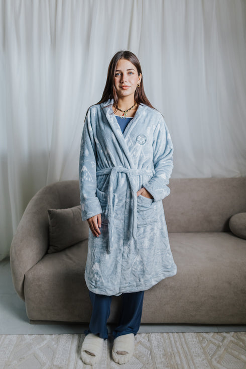 Snuggs Robe Snow Mountains Light Blue